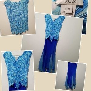 Cach'e mid calf 2 piece dress size medium